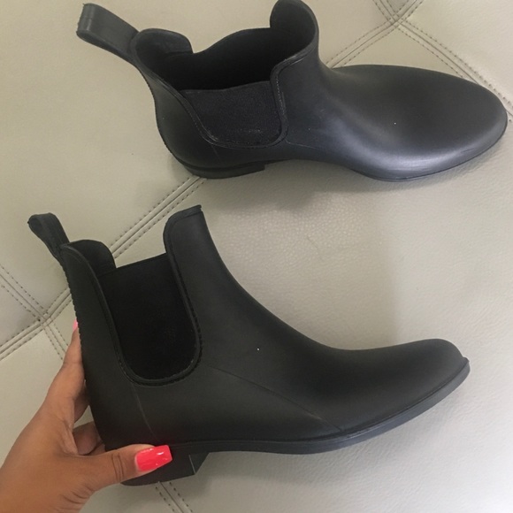 J. Crew Shoes - J. Crew Black Matte Chelsea Ankle Rain Boots